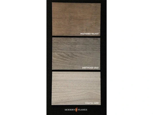 Modern Flames Weathered Walnut Allwood Side Wall Option with 1 Side Shelves for Spectrum Slimline 60" Fireplace
