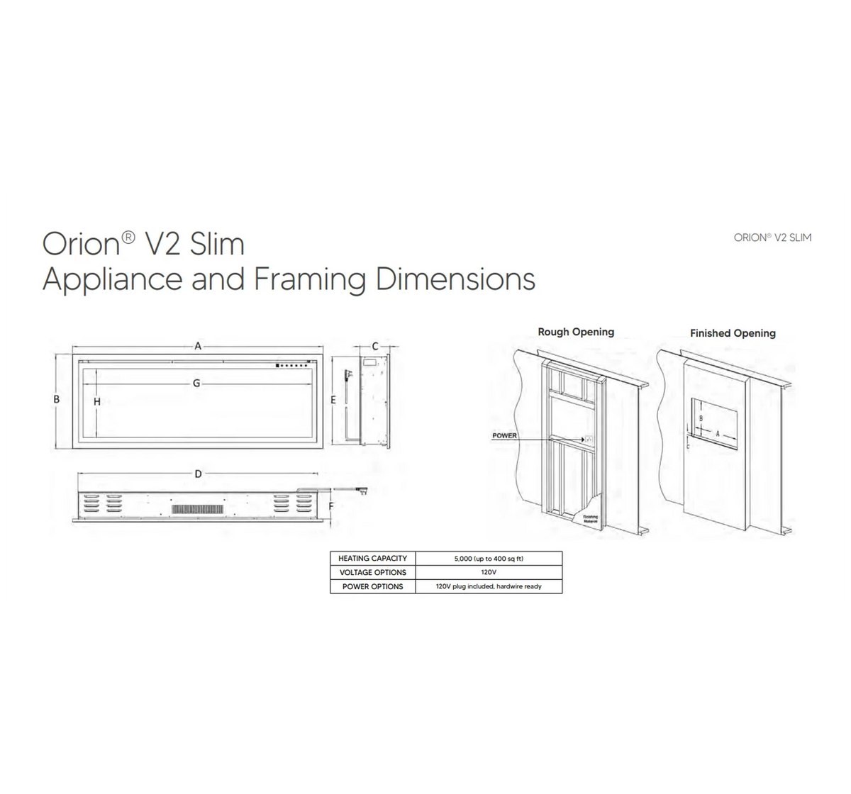 Modern Flames Orion V2 Slim 76" Heliovision Virtual Smart Built-In Electric Fireplace