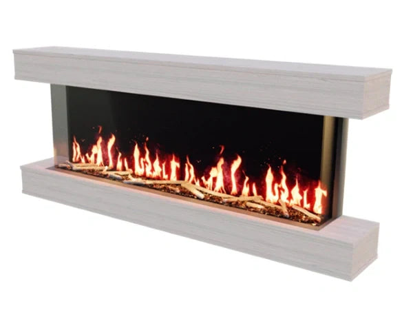 Modern Flames Weathered Walnut Studio Suite Premium Wall Mounted Cabinet for 56" Landscape Pro Multi Fireplace