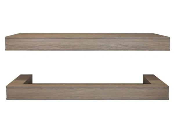 Modern Flames Weathered Walnut Studio Suite Wall Mounted Floating Mantel Set for Orion Multi 76" Fireplace