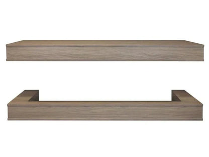Modern Flames Weathered Walnut Studio Suite Wall Mounted Floating Mantel Set for Orion Multi 76" Fireplace