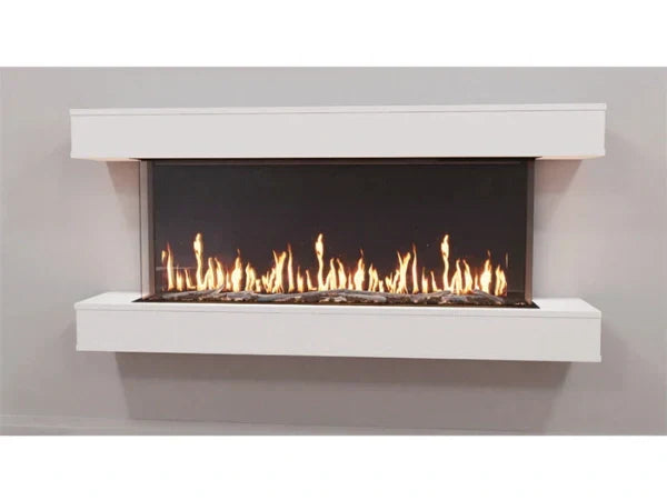Modern Flames Weathered Walnut Studio Suite Wall Mounted Floating Mantel Set for Orion Multi 60" Fireplace