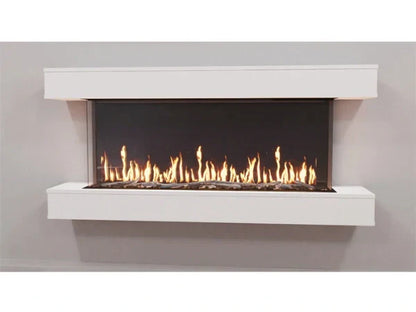 Modern Flames Weathered Walnut Studio Suite Wall Mounted Floating Mantel Set for Orion Multi 60" Fireplace