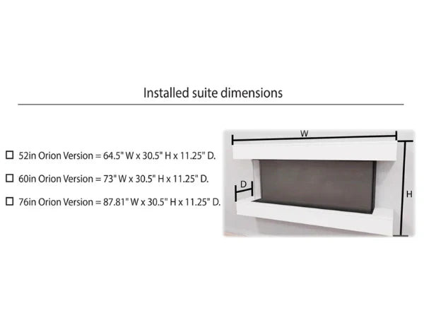 Modern Flames Weathered Walnut Studio Suite Premium Wall Mounted Cabinet for 68" Landscape Pro Multi Fireplace