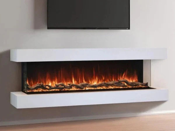 Modern Flames Weathered Walnut Studio Suite Premium Wall Mounted Cabinet for 68" Landscape Pro Multi Fireplace