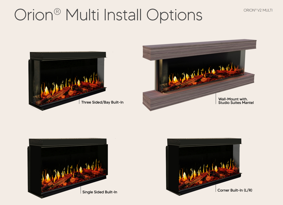 Modern Flames Orion V2 Multi 52" Heliovision Virtual Smart Built-In Electric Fireplace
