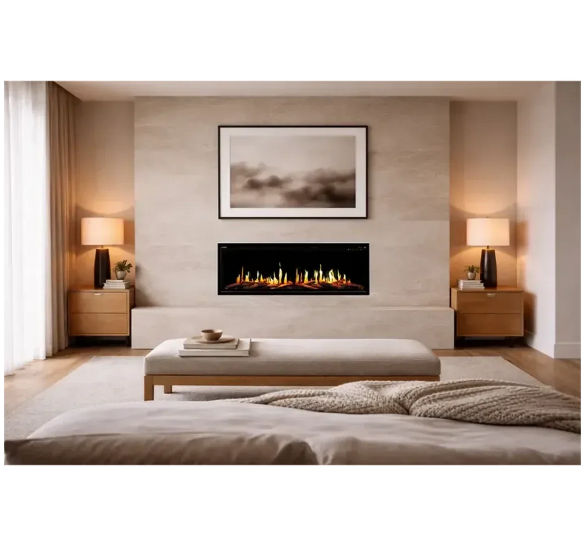 Modern Flames Orion Slim V2 76" Smart Electric Fireplace with Built-In, Recessed and Wall-Mount Installation