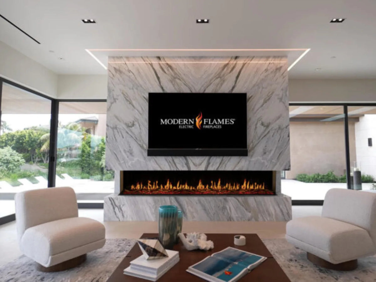 Modern Flames Orion Multi 120" Heliovision Built-in/Wall Mounted Virtual Linear Electric Fireplace