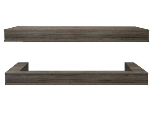 Modern Flames Driftwood Grey Studio Suite Wall Mounted Floating Mantel Set for Orion Multi 60" Fireplace