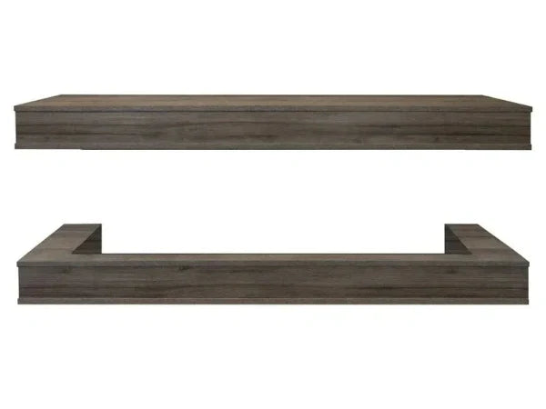 Modern Flames Weathered Walnut Studio Suite Wall Mounted Floating Mantel Set for Orion Multi 76" Fireplace