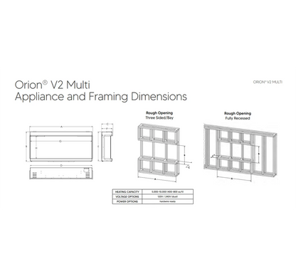 Modern Flames Orion Multi 52" Heliovision Smart Virtual Fireplace with Multi-View Built-In and Wall-Mount Design