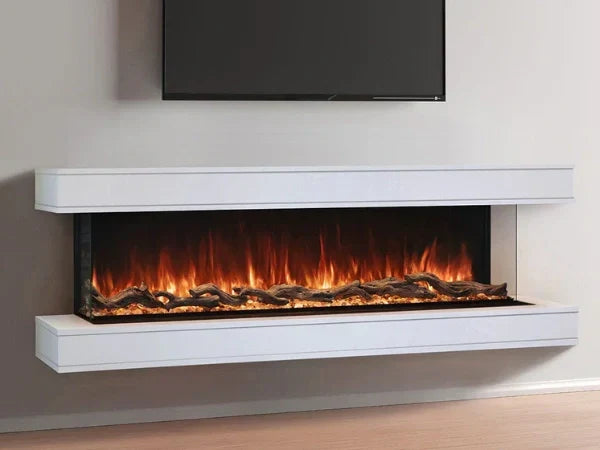 Modern Flames Ready to Finish Studio Suite Wall Mounted Floating Mantel Set for Orion Multi 76" Fireplace