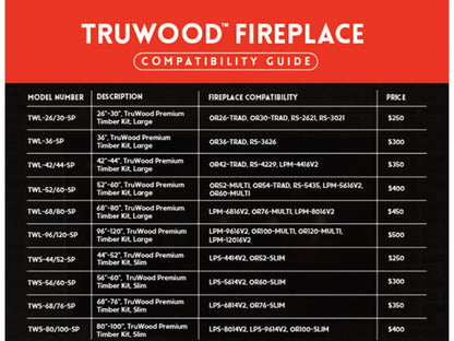 Modern Flames Truwood 68"/76" Slim Premium Upgrade Timber Kit